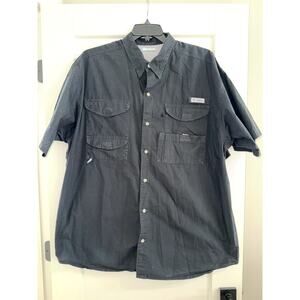 Columbia PFG Black Short Sleeve Fishing Shirt Vented Men’s XXL